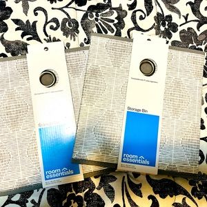 Room essentials storage bin 2 Grey with pattern